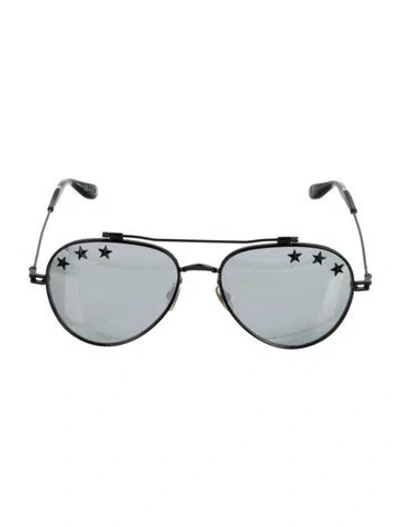 Pre-owned Givenchy Aviator Mirrored Sunglasses In Black