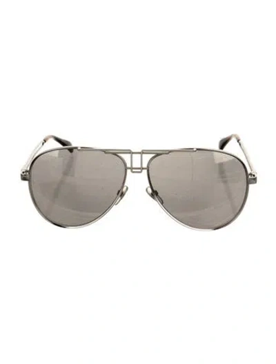 Pre-owned Givenchy Aviator Mirrored Sunglasses In Black
