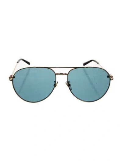 Pre-owned Givenchy Aviator Mirrored Sunglasses In Blue