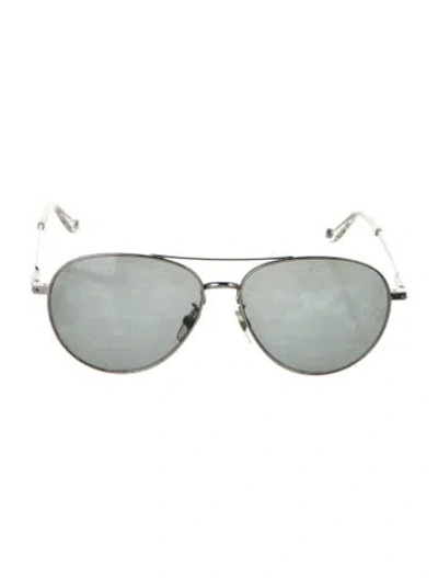Pre-owned Givenchy Aviator Tinted Sunglasses In Black/silver
