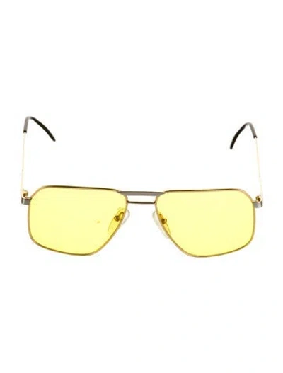 Pre-owned Givenchy Aviator Tinted Sunglasses In Gold