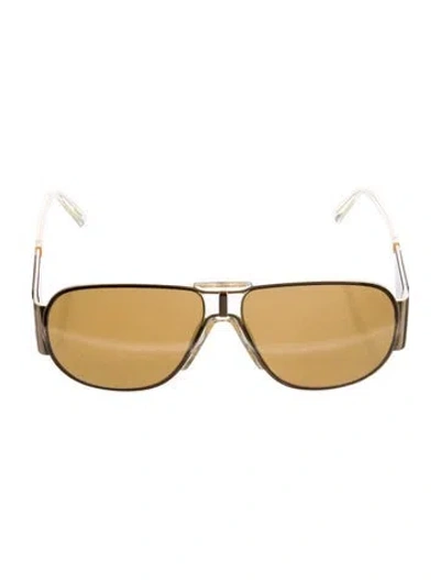 Pre-owned Givenchy Aviator Tinted Sunglasses In Gold