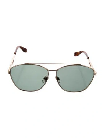 Pre-owned Givenchy Aviator Tinted Sunglasses In Gold