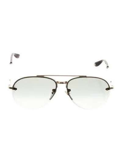 Pre-owned Givenchy Aviator Tinted Sunglasses In Gold