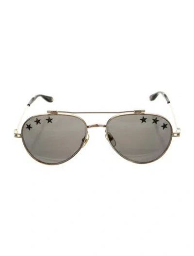 Pre-owned Givenchy Aviator Tinted Sunglasses In Gold