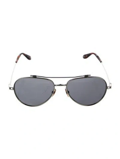 Pre-owned Givenchy Aviator Tinted Sunglasses In Silver