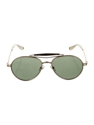 Pre-owned Givenchy Aviator Tinted Sunglasses In White