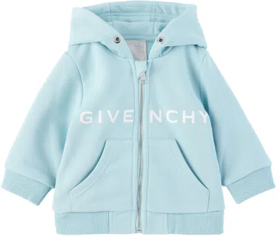Givenchy Baby Blue Zip-up Track Hoodie In 772 Sea