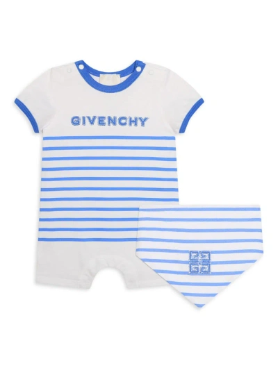 Givenchy Baby Boy's Shortalls & Striped Bandana Set In Blue