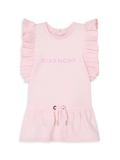 Givenchy Baby Girl's & Little Girl's Logo Ruffle Sweatshirt Dress In Pink