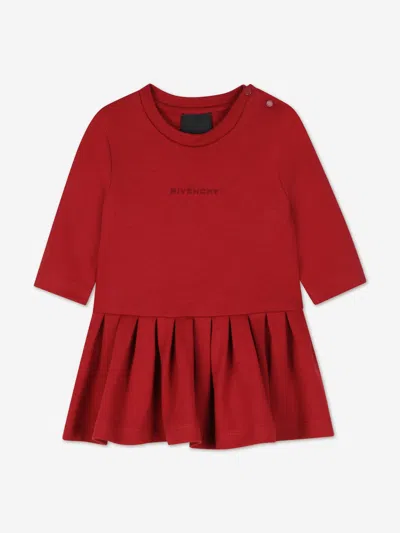Givenchy Baby Girls Embroidered Logo Dress In Burgundy