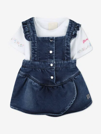Givenchy Baby Girls T-shirt And Denim Dress In Blue