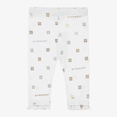 Givenchy Baby Girls White Cotton 4g Leggings