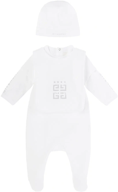 Givenchy Baby White Layered Three-piece Set In 10p White