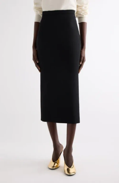 Givenchy Back Godet Crepe Cady Midi Skirt In Black