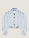 Givenchy Back-to-front Cocoon Jacket In Light Blue Denim In Blue