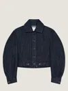 Givenchy Back-to-front Cocoon Jacket In Raw Denim In Blue
