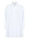 Givenchy Cotton Shirt Asymmetric Hemline Long Sleeves Buttoned Cuffs In White