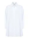 Givenchy Cotton Shirt Asymmetric Hemline Long Sleeves Buttoned Cuffs In White