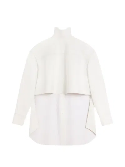 Givenchy Back-to-front Tie-up Shirt In Nappa Leather In Yellow