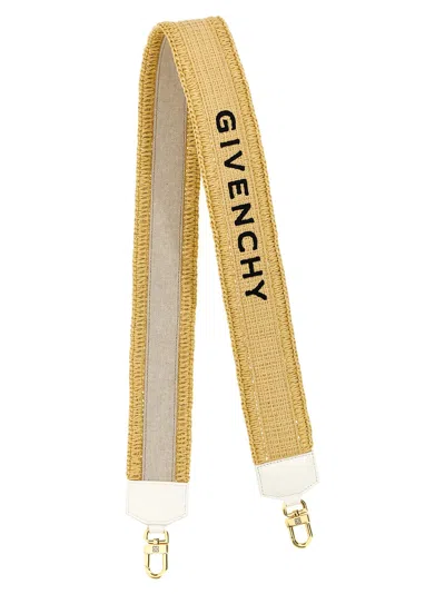 Givenchy Logo Printed Raffia Shoulder Strap In Beige