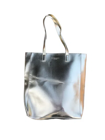 Pre-owned Givenchy Bag Tote Purse ' Parfums' Silver Chrome