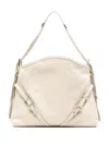 Givenchy Calf Leather Shoulder Bag With Elegant Brass Accents And Spacious Interior In Beige