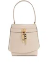 Givenchy Shark Lock Leather Bucket Bag In Beige