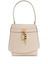Givenchy Shark Lock Leather Bucket Bag In Beige