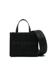 Givenchy Structured Black Mini G-tote Bag With Embroidered Monogram In Black