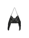 Givenchy Voyou Medium Shoulder Bag In Fringe Leather In Black