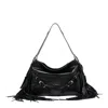 Givenchy Medium Voyou Shoulder Bag Fringes In Black