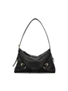 Givenchy Hammered Leather Shoulder Bag With Logo On The Front And Metal Details In Black