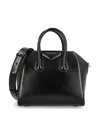 Givenchy Mini Antigona Box Leather Tote Bag With Two-way Carrying Option In Black