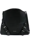 Givenchy Crocodile Effect Foldover Shoulder Bag In Black