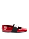 Givenchy Squared Leather Ballerinas In Red