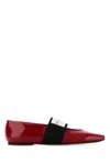 Givenchy Squared Leather Ballerinas In Red