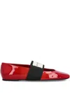 Givenchy Squared Leather Ballerinas In Red