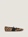 Givenchy Sliced Square Ballerinas In Pony Leather With Leopard Pattern In Animal Print
