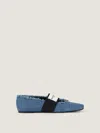 Givenchy Sliced Square Ballerinas In Denim In Multi