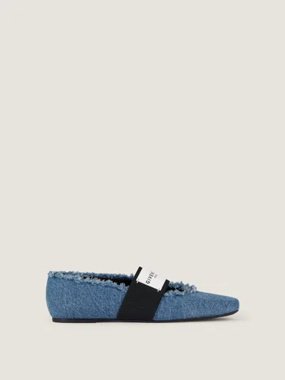 GIVENCHY SLICED SQUARE BALLERINAS IN DENIM