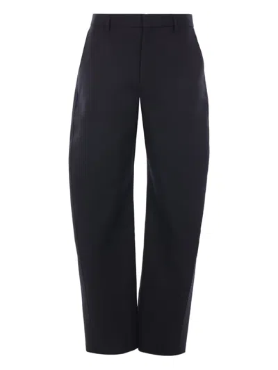Givenchy Pantalone Dalla Gamba Ampia In Cotone Nero Uomo In Black