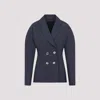 Givenchy Balloon Sleeve Double Wool Jacket In Blue