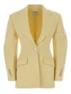 Givenchy Balloon-sleeve Notched Blazer In Yellow