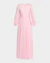 Givenchy Balloon-sleeve Silk Chiffon Gown In Pink