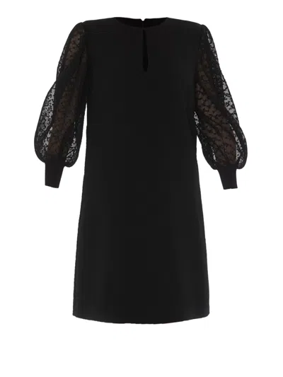 Givenchy Balloon Sleeve Wool Dress In Black