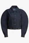 Givenchy Balloon-sleeved Denim Jacket In Multi