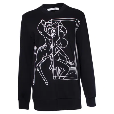 Pre-owned Givenchy , Bambi Mirror Outline Crewneck Sweatshirt. In Black