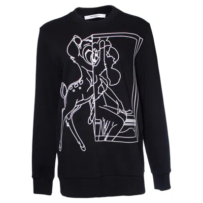Pre-owned Givenchy , Bambi Mirror Outline Crewneck Sweatshirt. In Black