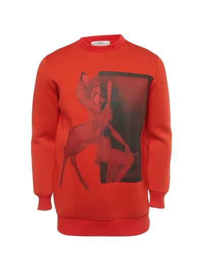 Pre-owned Givenchy Bambi-print Crew-neck Sweatshirt In Red